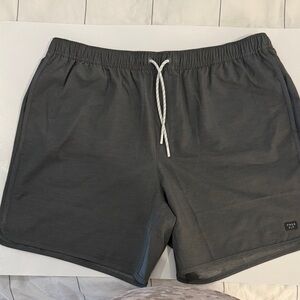Free Fly Apparel Men's Hybrid Shorts in Charcoal Gray with White Drawstring
